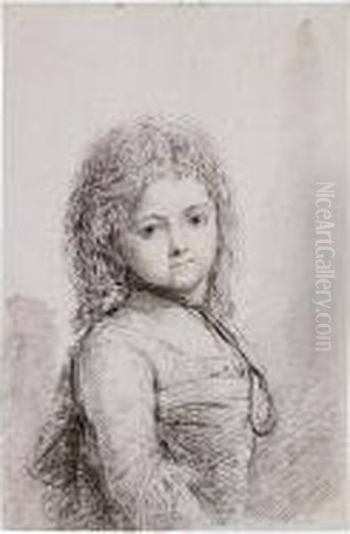 Portrait Of A Child Oil Painting by Augustin de Saint-Aubin