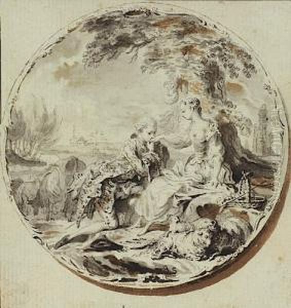 Vingt-neuf Projets De Boites : 
Groupe De Vingt-neuf Dessins Preparatoires A Des Dessins De Boites 
D'orfevrerie Dorees Et Argentees; Dont Deux Ensembles Complets De Six 
Dessins, Pour Deux Boites Oil Painting by Gabriel De Saint Aubin