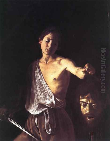 David with the Head of Goliath Oil Painting by Caravaggio