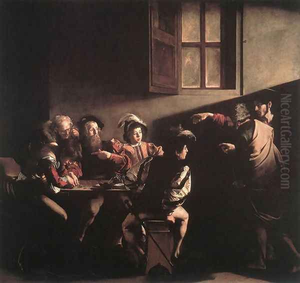 Calling of St. Matthew (Vocazione di san Matteo) Oil Painting by Caravaggio