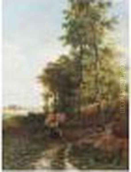 The Harvest Oil Painting by Edmond De Schampheleer