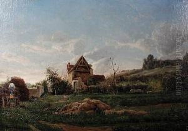 Harvest Time Oil Painting by Edmond De Schampheleer