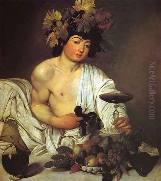 Bacchus c. 1596 Oil Painting by Caravaggio