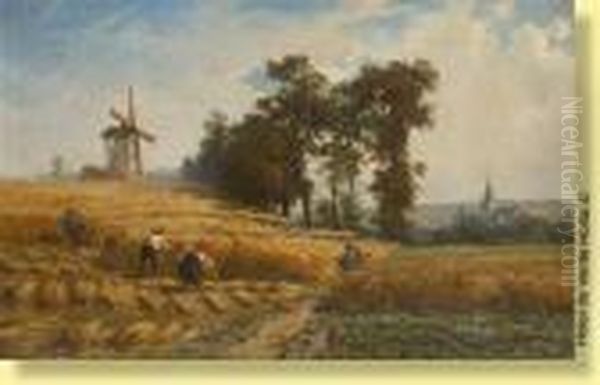 Jour De Moisson Oil Painting by Edmond De Schampheleer