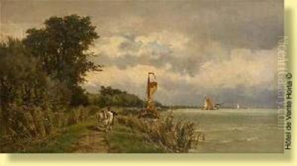 Berge Pres De Haarlem Oil Painting by Edmond De Schampheleer