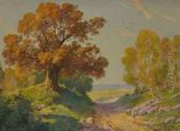 Paysage D'automne. Oil Painting by Louis De Schryver