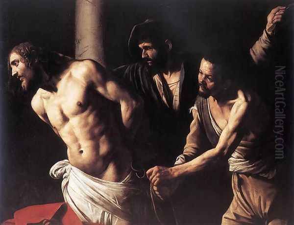 Christ at the Column c. 1607 Oil Painting by Caravaggio