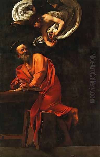 St. Matthew and the Angel Oil Painting by Caravaggio