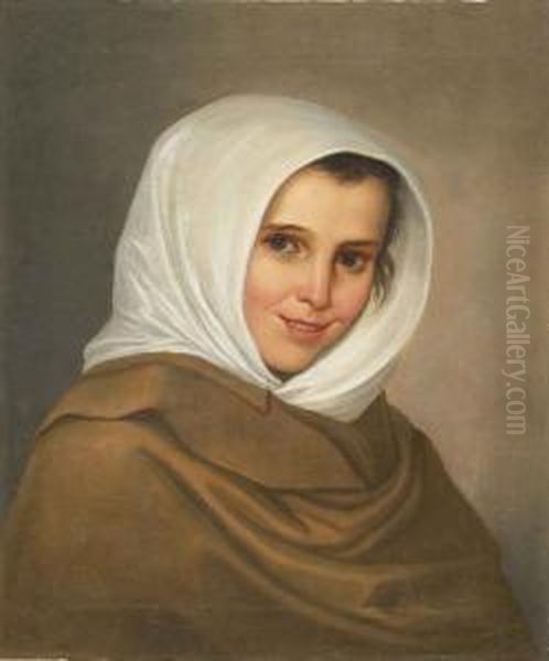 Menina De Arroios Oil Painting by Domingos Antonio de Sequeira