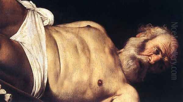 The Crucifixion of Saint Peter (detail 2) 1600 Oil Painting by Caravaggio