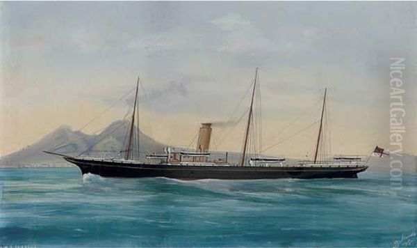 H.m.s. 
Surprise 
 Off Naples Oil Painting by Atributed To A. De Simone