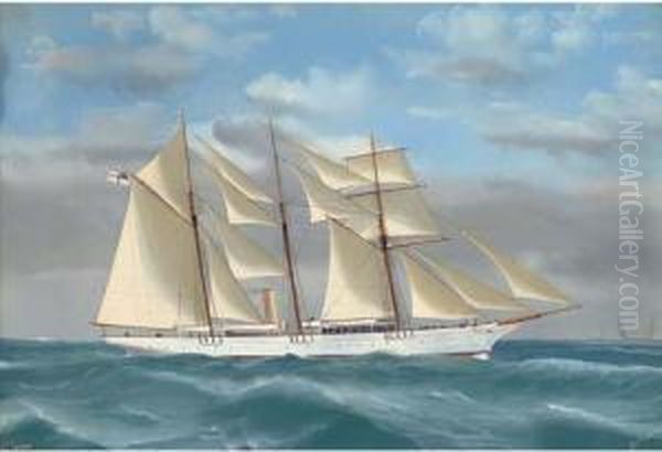 The Royal Yacht Squadron Steam Yacht Cuhona At Sea Oil Painting by Atributed To A. De Simone