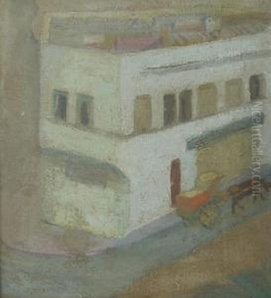 Barrio Sur Con Carro Oil Painting by Alfredo De Simone