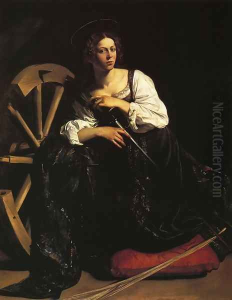 St Catherine of Alexandria c. 1598 Oil Painting by Caravaggio