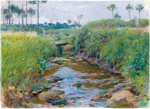 Le Ruisseau Oil Painting by Jose Julio de Souza-Pinto