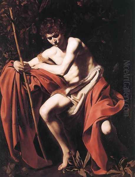 St. John the Baptist c. 1604 Oil Painting by Caravaggio