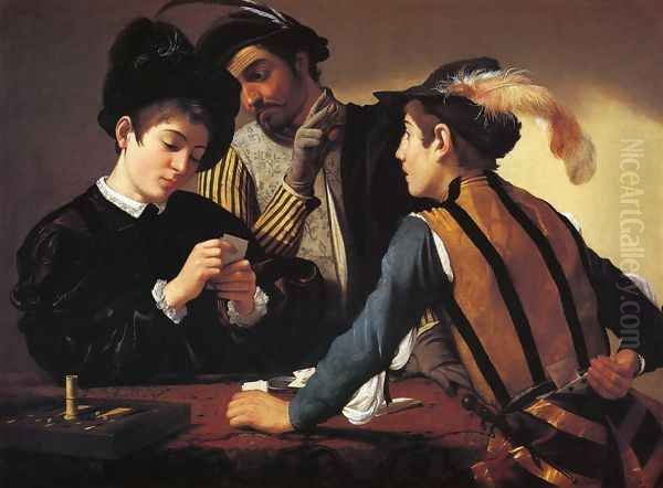 The Cardsharps (I Bari) Oil Painting by Caravaggio