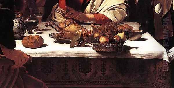 Supper at Emmaus (detail 2) 1601-02 Oil Painting by Caravaggio