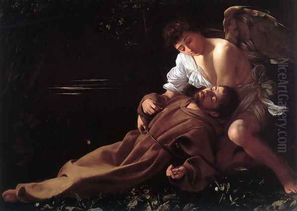 St. Francis in Ecstasy c. 1595 Oil Painting by Caravaggio