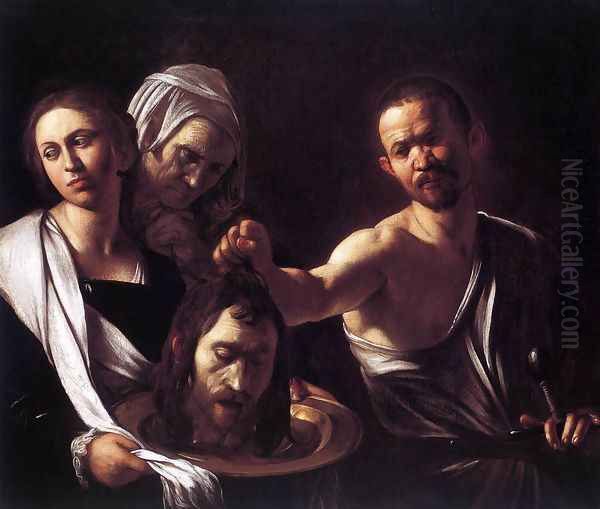 Salome with the Head of St John the Baptist c. 1607 Oil Painting by Caravaggio