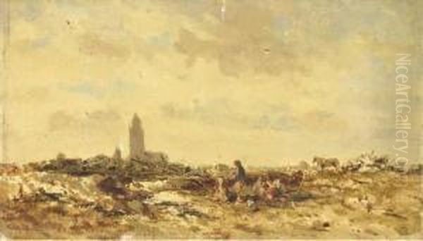 Paysage Breton Oil Painting by Charles Emile Vacher De Tournemine