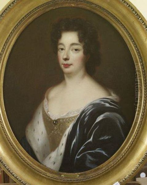 Portrait De Marie-anne-christine-victoire De Baviere, Dite Lagrande Dauphine (1660-1690) Oil Painting by Francois de Troy