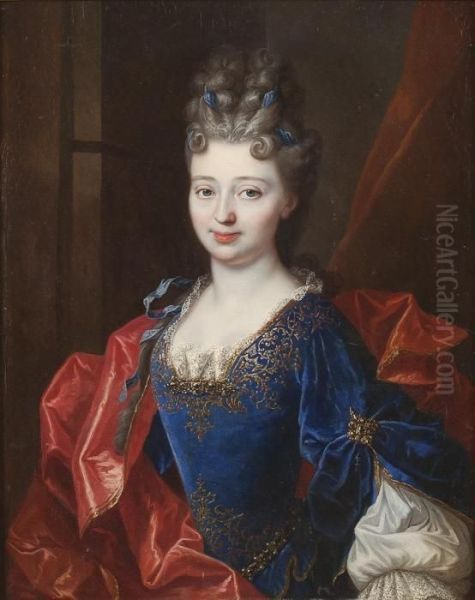 Portrait Der Francoise-marie De Bourbon, Duchesse D'orleans Oil Painting by Francois de Troy