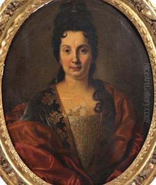 Portrait De Femme Au Corsage Brode Oil Painting by Francois de Troy