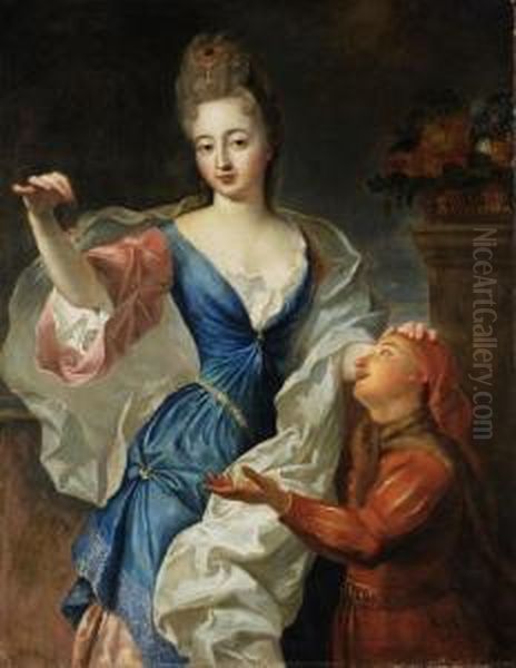 Ritratto Di Madama Con Paggio Oil Painting by Francois de Troy