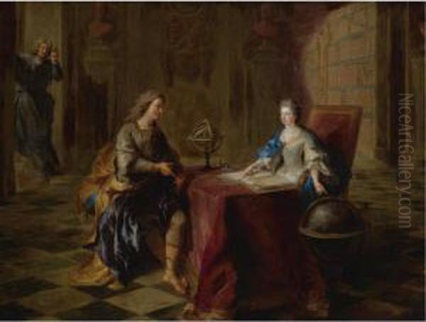 The Astronomy Lesson Of The Duchesse Du Maine Oil Painting by Francois de Troy