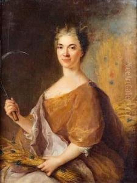 Portrait De Jeune Femme En Ceres Oil Painting by Francois de Troy