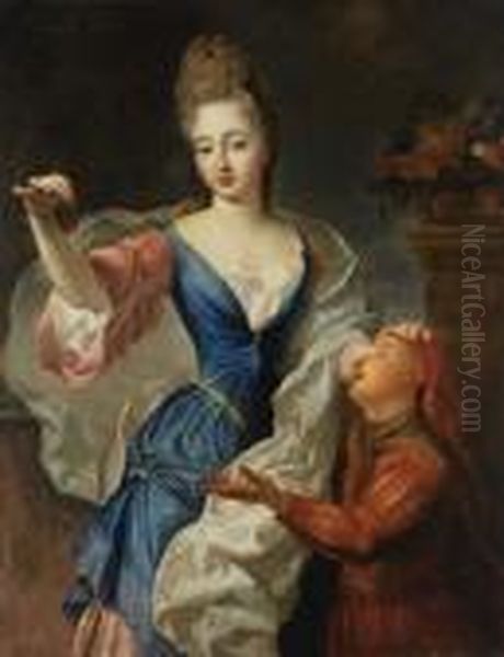 Figura Femminile Con Fanciullo Oil Painting by Francois de Troy