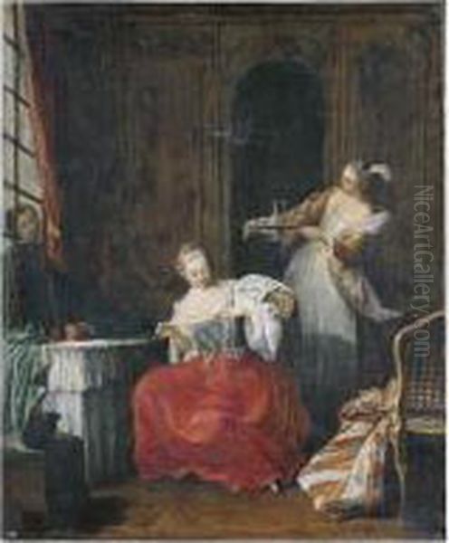 Scenes Galantes Dans Un Interieur Oil Painting by Francois de Troy