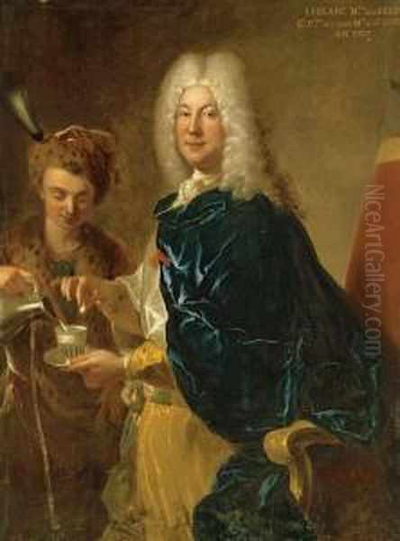 Portrait Of Le Blanc Oil Painting by Francois de Troy