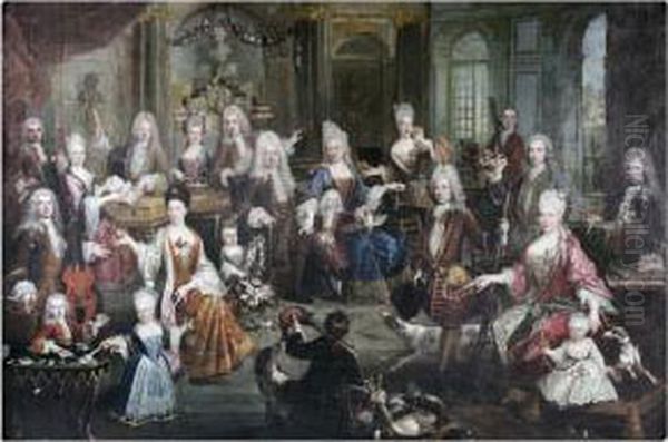 Portrait De Famille Dit Portrait De La Famille Nau Oil Painting by Francois de Troy