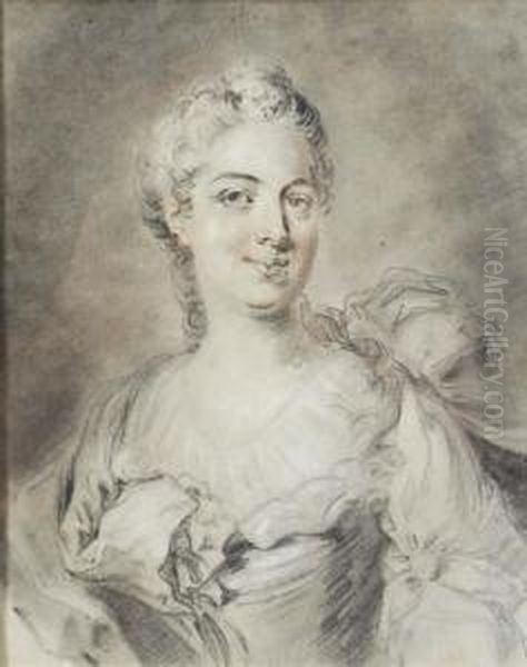 Portrait Of A Lady, Bust Length Oil Painting by Francois de Troy