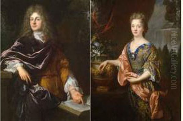 Portraits Presumes Du Prince Et De La Princesse De Conti Oil Painting by Francois de Troy