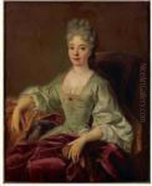 Portrait De Jeune Femme Assise Dans Un Fauteuil Oil Painting by Francois de Troy