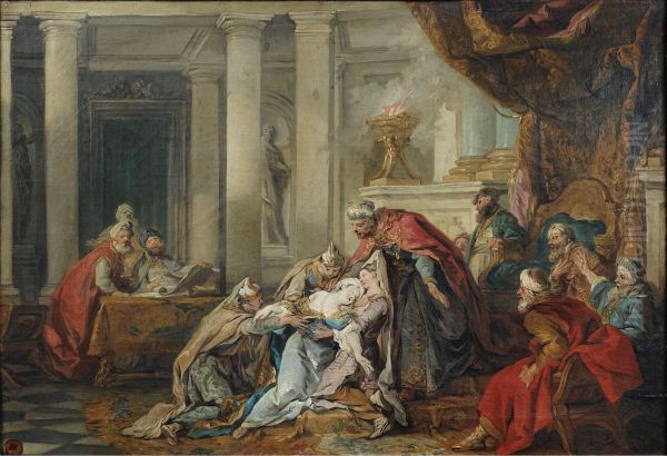 L'evanouissement D'esther Oil Painting by Jean Francois de Troy