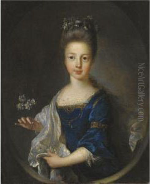 Portrait Of Princess Luisa Maria Theresa Stuart (1692-1712) Oil Painting by Jean Francois de Troy