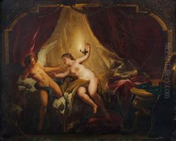 Psyche Et L'amour. Oil Painting by Jean Francois de Troy