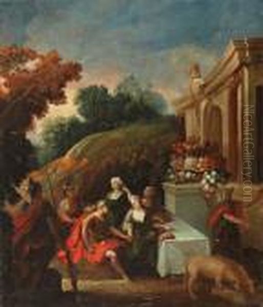 Scene De Banquet Oil Painting by Jean Francois de Troy