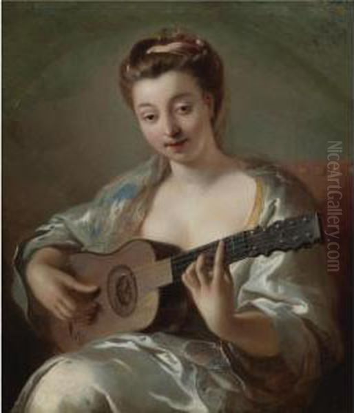 The Guitar Player Oil Painting by Jean Francois de Troy