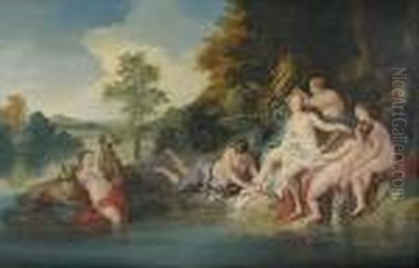 Le Bain De Diane Oil Painting by Jean Francois de Troy