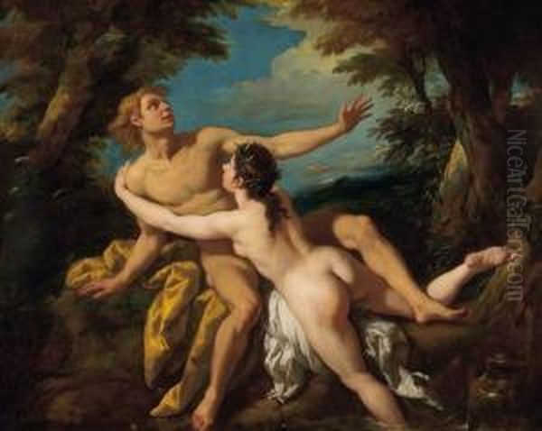 Salmacis And Hermaphroditus Oil Painting by Jean Francois de Troy