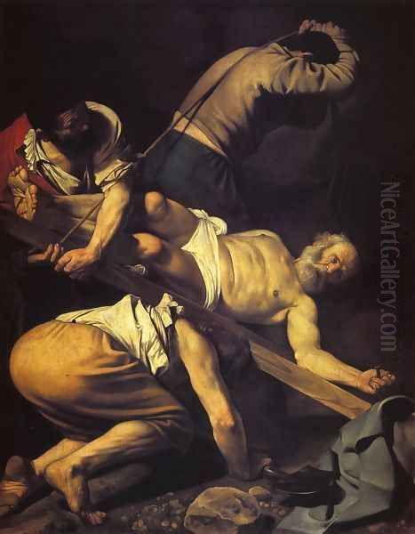 The Crucifixion of St. Peter, 1600-01 Oil Painting by Caravaggio