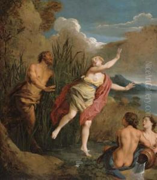 Pan And Syrinx Oil Painting by Jean Francois de Troy