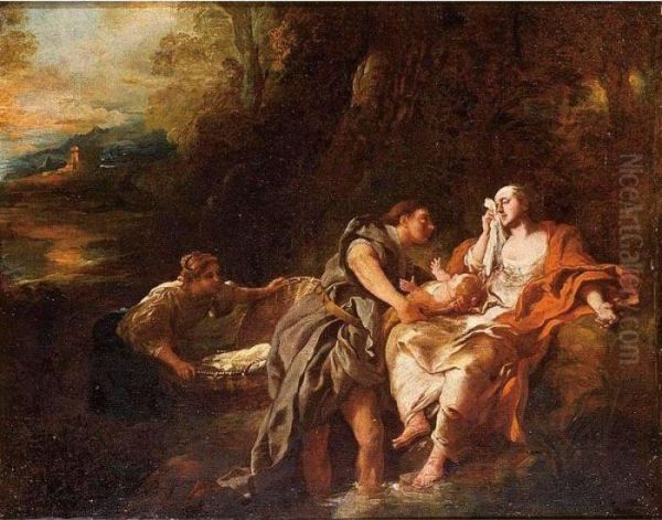 Moses Cast Into The Nile Oil Painting by Jean Francois de Troy