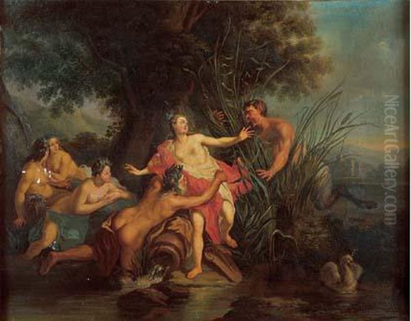 Pan Et Syrinx. Oil Painting by Jean Francois de Troy