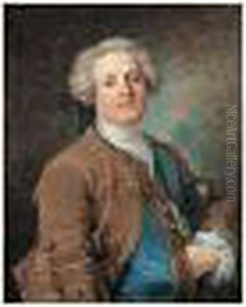 Portrait D'antoine Lemiere, Poete, Membre De L'academie
 Francaise Oil Painting by Jean Francois de Troy